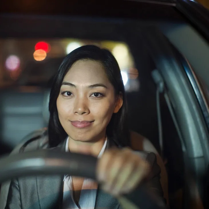 Instructor coaching student on intersection safety